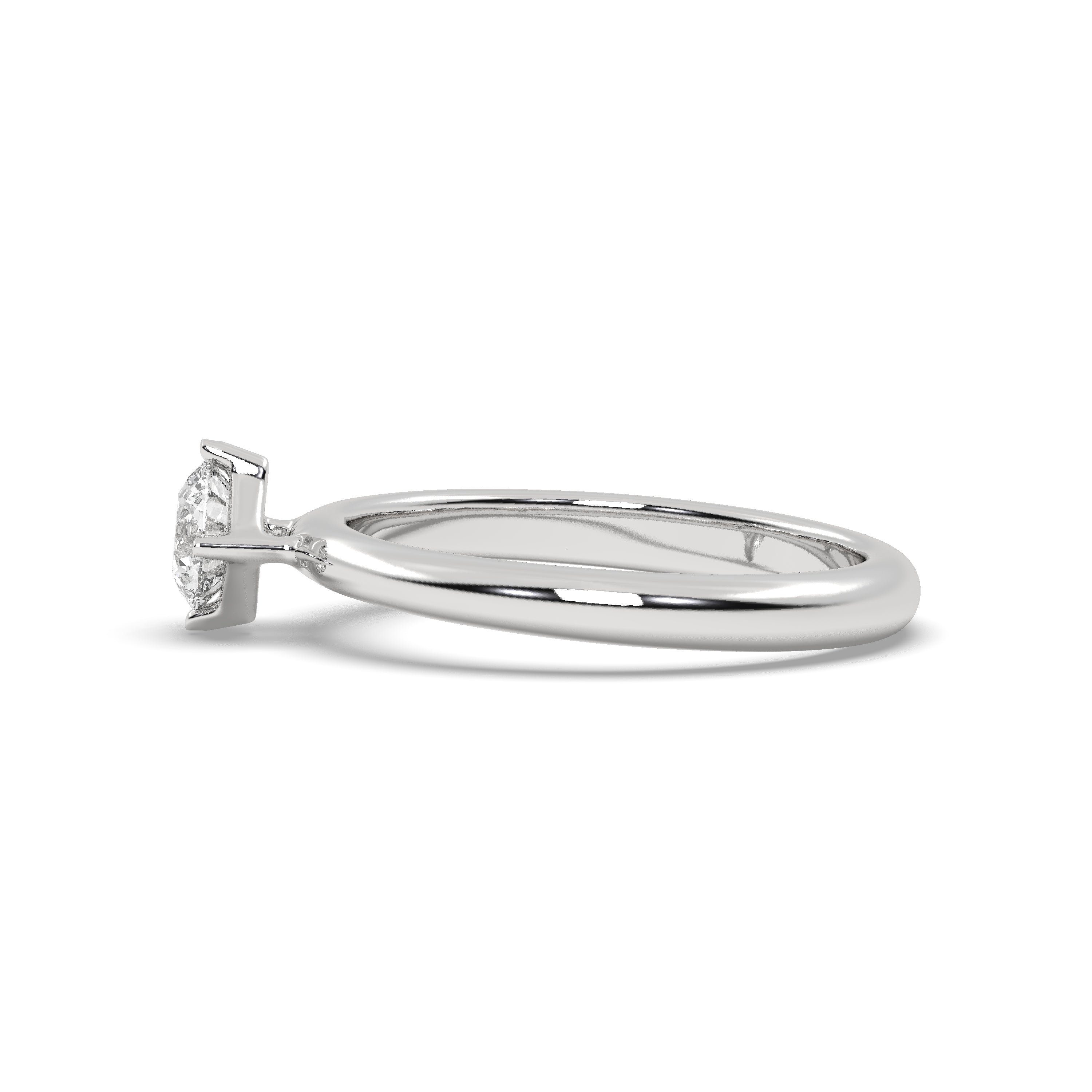 White Gold Studded 0.50 Carat Lab Grown Diamond Ring-E Color VS1 Clrity.